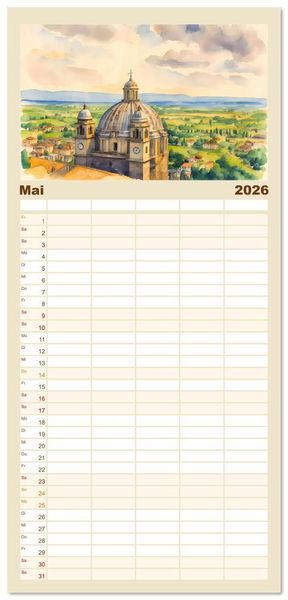 Produktbild: Familienplaner 2026 - Idylle im Latium mit 5 Spalten (Wandkalender, 21 x 45 cm) CALVENDO