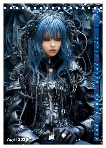 Produktbild: ROCK LADIES Cyber, goth, punk and more (Desk Calendar 2026 DIN A5 portrait), CALVENDO 12 Month DeskCalendar