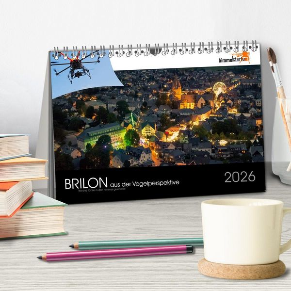 Produktbild: Brilon aus der Vogelperspektive (Tischkalender 2026 DIN A5 quer), CALVENDO Monatskalender