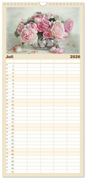 Produktbild: Familienplaner 2026 - Kleine Bl&uuml;tenwunder mit 5 Spalten (Wandkalender, 21 x 45 cm) CALVENDO