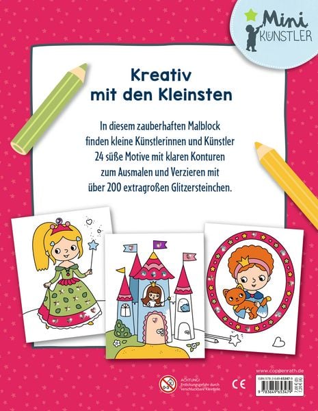 Produktbild: Mein erster Malblock mit Glitzersteinchen &ndash; Zauberprinzessin