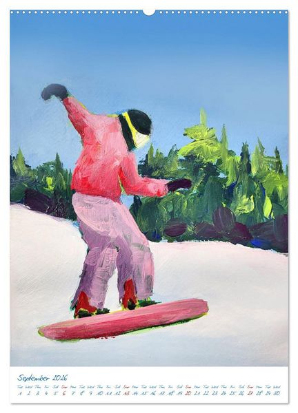 Produktbild: Colourful snowboard power world (Wall Calendar 2026 DIN A2 portrait), CALVENDO 12 Month Wall Calendar