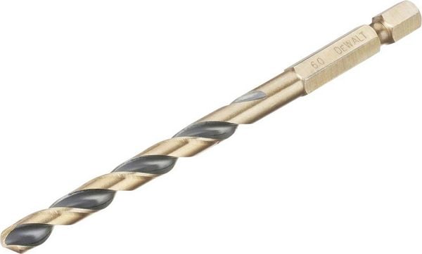Produktbild: DEWALT DT20608-QZ HSS-G Metall-Spiralbohrer 1 St&uuml;ck 6 mm Gesamtl&auml;nge 102 mm korrosionsgesch&uuml;tzt Sechskant 1 St.