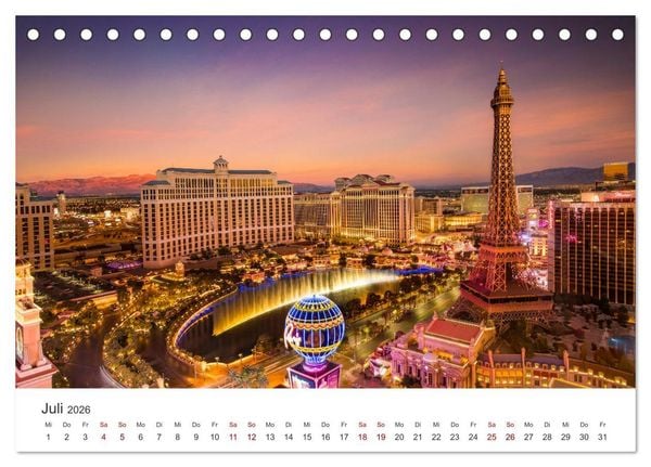 Produktbild: Las Vegas - Die Hauptstadt der Unterhaltung. (Tischkalender 2026 DIN A5 quer), CALVENDO Monatskalender