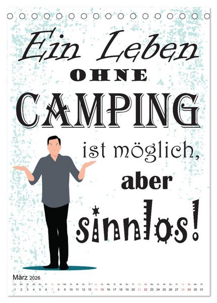 Produktbild: CampingSpr&uuml;che (Tischkalender 2026 DIN A5 hoch), CALVENDO Monatskalender