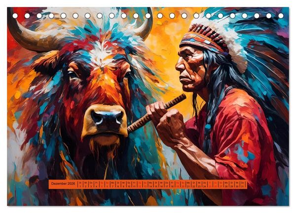 Produktbild: Amerikanische Ureinwohner - Bilder von Geschichten inspiriert (Tischkalender 2026 DIN A5 quer), CALVENDO Monatskalender