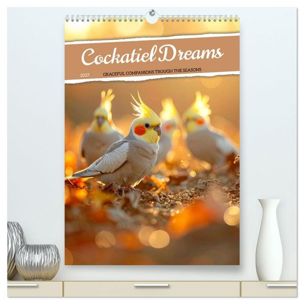 Produktbild: Cockatiel Dreams (High Quality Premium Wall Calendar 2027 DIN A2 portrait),CALVENDO 12 Month Wall Calendar