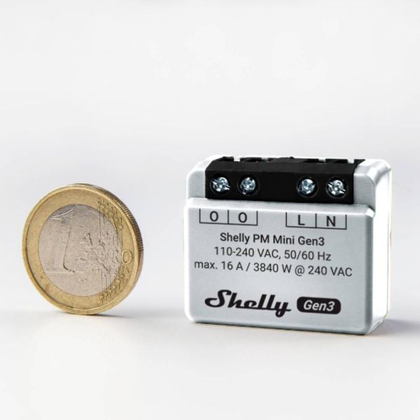 Produktbild: Shelly PM Mini Gen3 Schalt-Messaktor Wi-Fi, Bluetooth