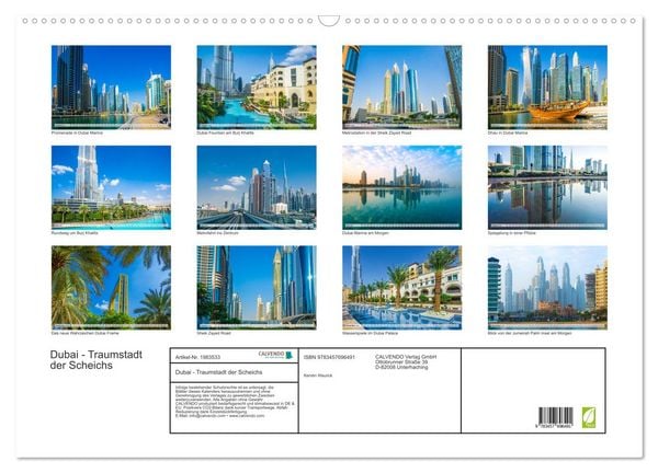 Produktbild: Dubai - Traumstadt der Scheichs (Wandkalender 2026 DIN A2 quer), CALVENDO Monatskalender