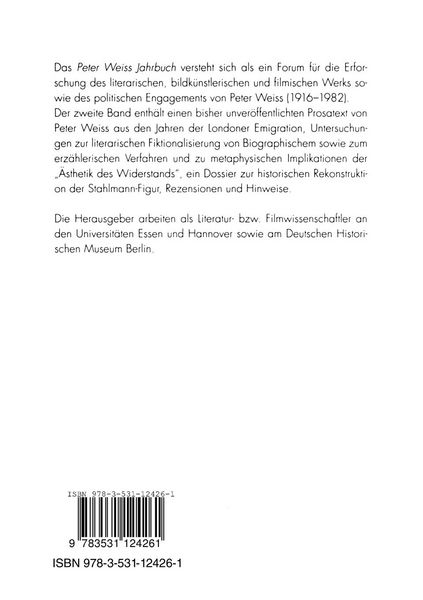 Produktbild: Peter Weiss Jahrbuch 2