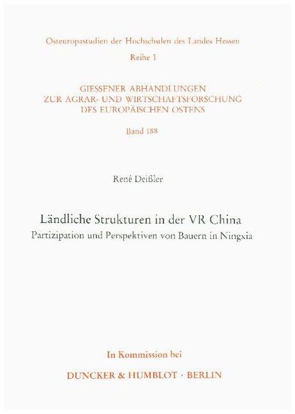 Produktbild: L&auml;ndliche Strukturen in der VR China.