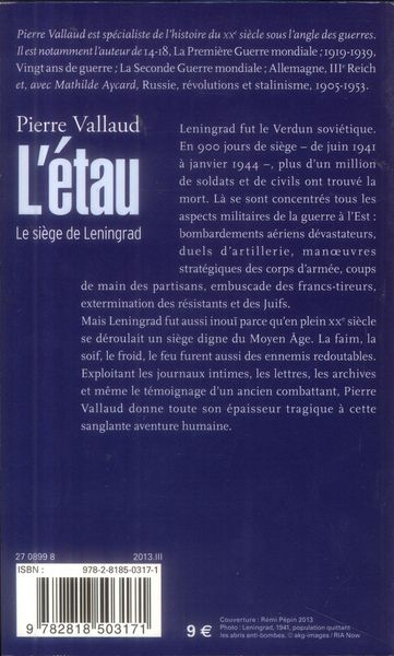 Produktbild: L'&eacute;tau : le si&egrave;ge de Leningrad, juin 1941-janvier 1944