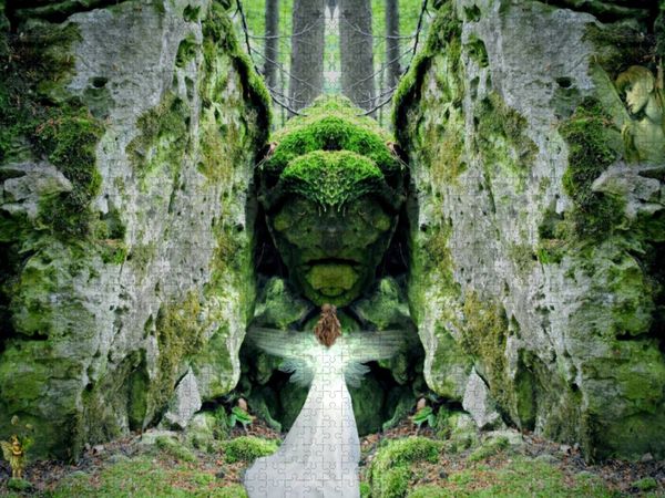 Produktbild: CALVENDO Puzzle Engel trifft H&uuml;ter der Felsen | 1000 Teile Lege-Gr&ouml;&szlig;e 64x48cm Foto-Puzzle f&uuml;r gl&uuml;ckliche Stunden