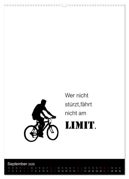 Produktbild: Markante, freche Spr&uuml;che rund ums Radfahren (hochwertiger Premium Wandkalender 2026 DIN A2 hoch), Kunstdruck in Hochglanz