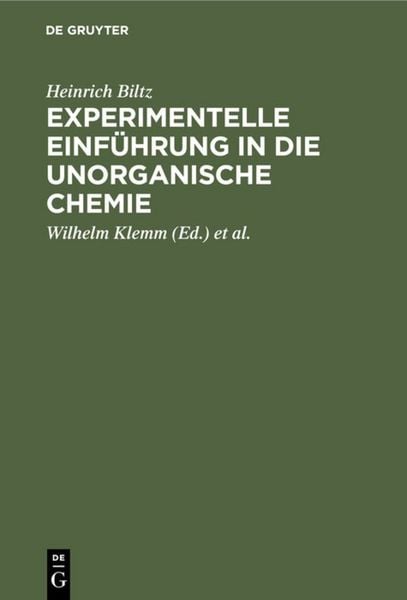 Produktbild: Experimentelle Einf&uuml;hrung in die unorganische Chemie