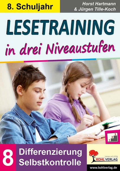 Produktbild: Lesetraining in drei Niveaustufen / Klasse 8