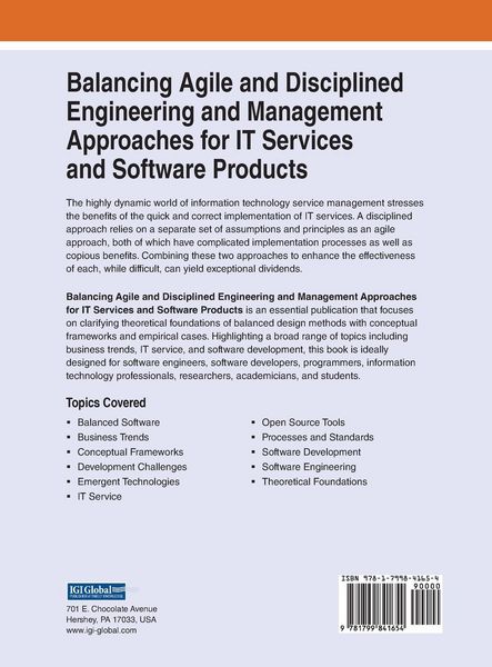 Produktbild: Balancing Agile and Disciplined Engineering and Management Approaches for IT Services and Software Products