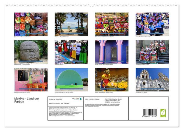 Produktbild: Mexiko - Land der Farben (hochwertiger Premium Wandkalender 2026 DIN A2 quer), Kunstdruck in Hochglanz