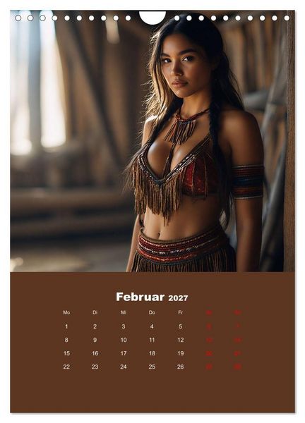 Produktbild: Indianische Sch&ouml;nheiten Kalender: Sinnliche Glamour Frauen in KI Kunst (Wandkalender 2027 DIN A4 hoch), CALVENDO Monatskalender