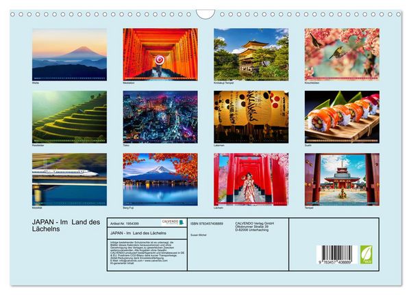 Produktbild: JAPAN - Im Land des L&auml;chelns (Wandkalender 2026 DIN A3 quer), CALVENDO Monatskalender