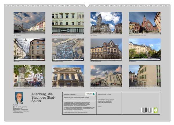 Produktbild: Altenburg, die Stadt des Skat-Spiels (Wandkalender 2026 DIN A2 quer), CALVENDO Monatskalender