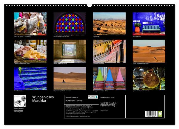 Produktbild: Wundervolles Marokko (Wandkalender 2026 DIN A2 quer), CALVENDO Monatskalender