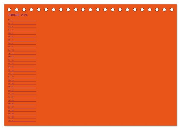 Produktbild: Bastel-Geburtstagskalender orange / Geburtstagskalender (Tischkalender 2026 DIN A5 quer), CALVENDO Monatskalender