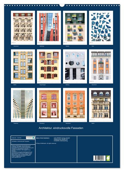 Produktbild: Architektur. eindrucksvolle Fassaden (Wandkalender 2026 DIN A2 hoch), CALVENDO Monatskalender
