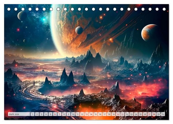 Produktbild: SCIENCE-FICTION Leben auf fernen Planeten (Tischkalender 2026 DIN A5 quer), CALVENDO Monatskalender