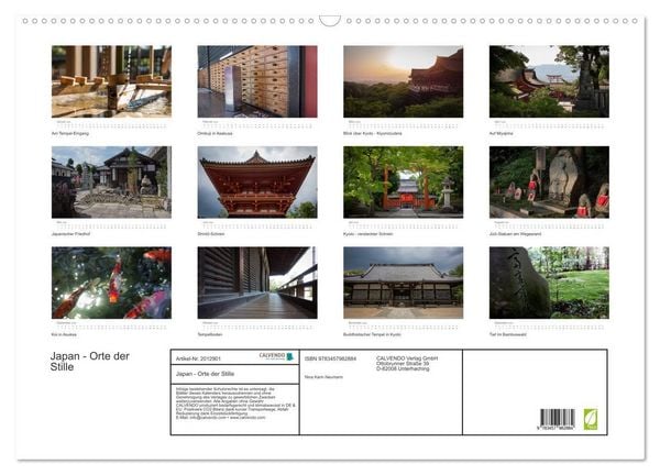 Produktbild: Japan - Orte der Stille (Wandkalender 2026 DIN A2 quer), CALVENDO Monatskalender