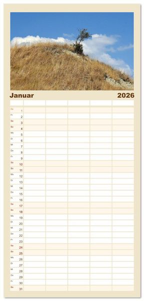 Produktbild: Familienplaner 2026 - Crete Senesi - Highlights einer einzigartigen Region mit 5 Spalten (Wandkalender, 21 x 45 cm) CALVENDO