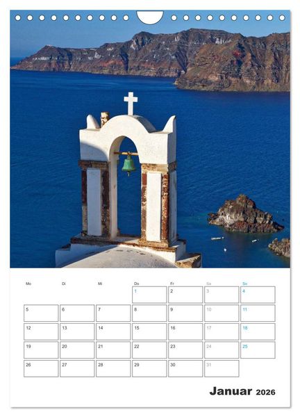 Produktbild: Santorin - Trauminsel Griechenlands (Wandkalender 2026 DIN A4 hoch), CALVENDO Monatskalender