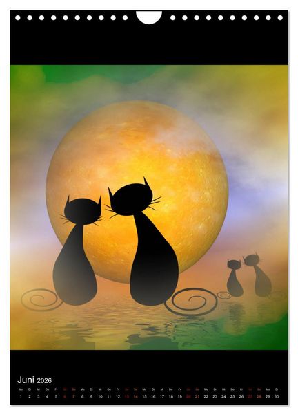Produktbild: Mooncats - sie leben und sie tr&auml;umen (Wandkalender 2026 DIN A4 hoch), CALVENDO Monatskalender
