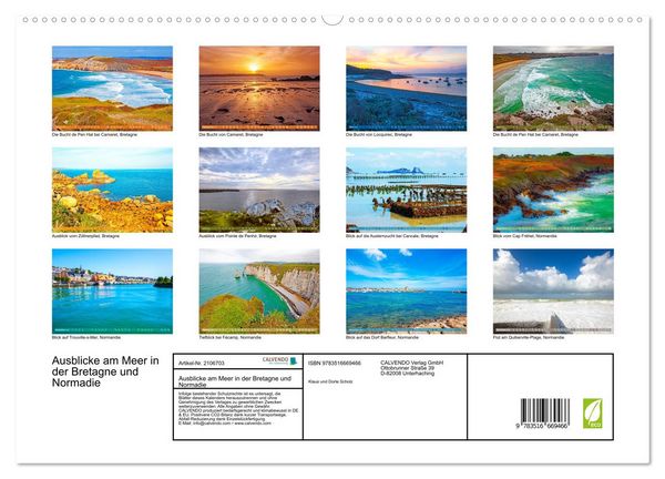 Produktbild: Ausblicke am Meer in der Bretagne und Normadie (hochwertiger Premium Wandkalender 2026 DIN A2 quer), Kunstdruck in Hochglanz