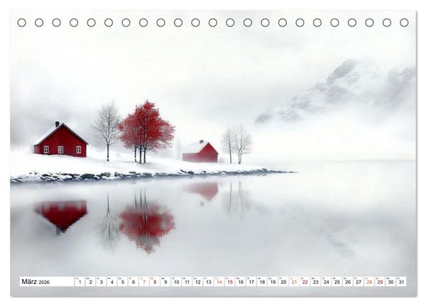 Produktbild: Wintertr&auml;ume &ndash; Zauberhafte Landschaften (Tischkalender 2026 DIN A5 quer), CALVENDO Monatskalender