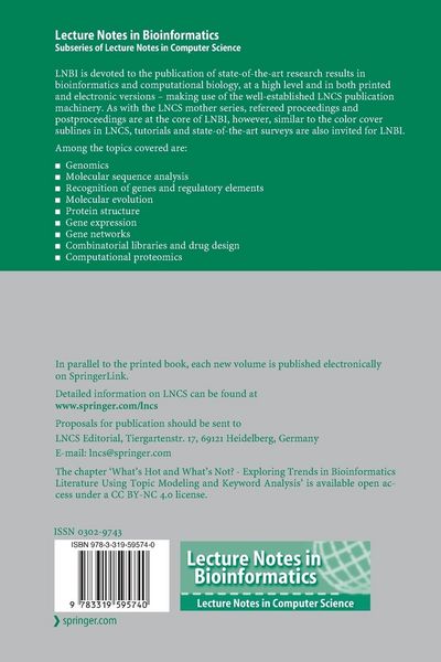 Produktbild: Bioinformatics Research and Applications