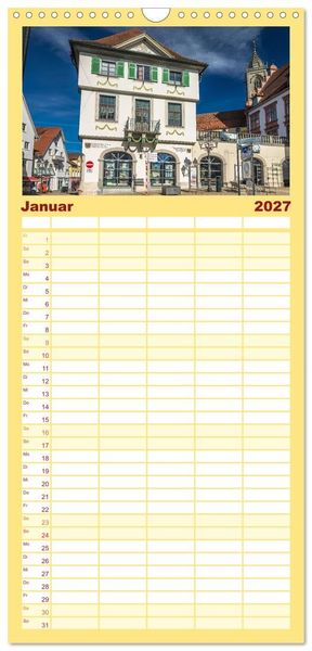 Produktbild: Familienplaner 2027 - Pfullendorf - die Perle im Linzgau mit 5 Spalten (Wandkalender, 21 x 45 cm) CALVENDO