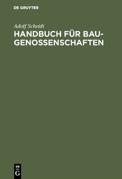 Produktbild: Handbuch f&uuml;r Baugenossenschaften