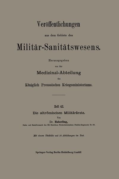 Produktbild: Die altr&ouml;mischen Milit&auml;r&auml;rzte