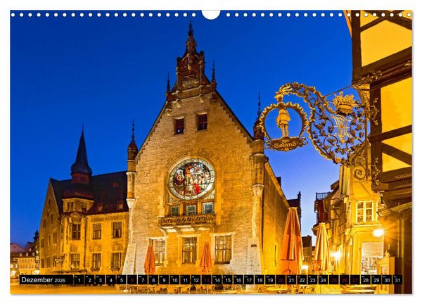 Produktbild: QUEDLINBURG F&Uuml;R NACHTSCHW&Auml;RMER (Wandkalender 2026 DIN A3 quer), CALVENDO Monatskalender