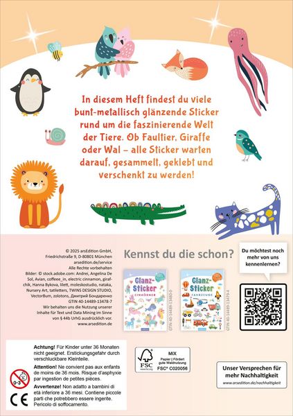 Produktbild: Glanz-Sticker &ndash; Tiere