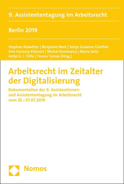 Produktbild: Arbeitsrecht im Zeitalter der Digitalisierung
