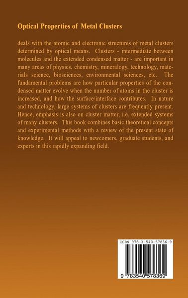 Produktbild: Optical Properties of Metal Clusters