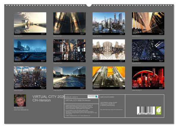 Produktbild: VIRTUAL CITY 2026 CH-Version (hochwertiger Premium Wandkalender 2026 DIN A2 quer), Kunstdruck in Hochglanz