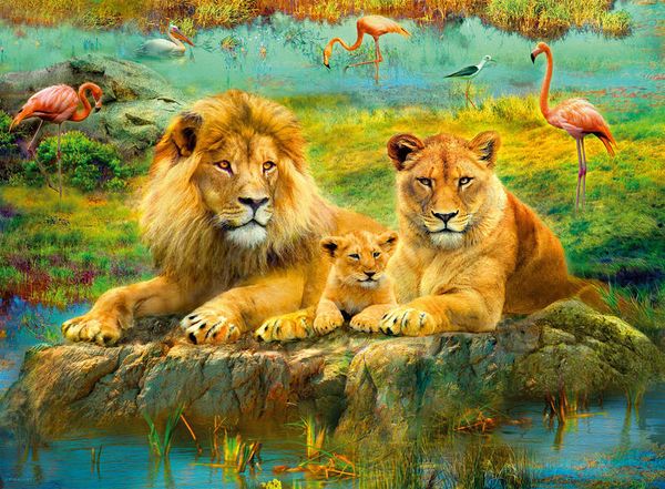Puzzle Ravensburger Löwen in der Savanne 500 Teile