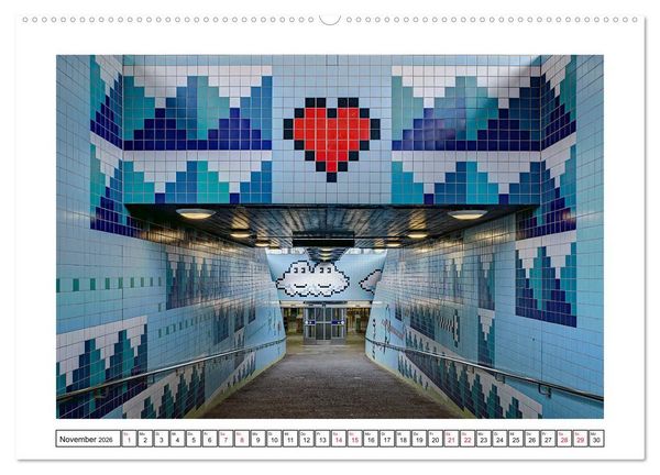 Produktbild: Stockholms Metrostationen - Bunte Meisterwerke im Untergrund (Wandkalender 2026 DIN A2 quer), CALVENDO Monatskalender