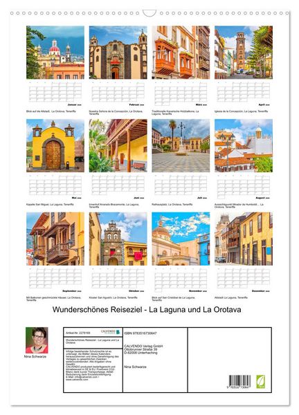 Produktbild: Wundersch&ouml;nes Reiseziel - La Laguna und La Orotava (Wandkalender 2026 DIN A2 hoch), CALVENDO Monatskalender