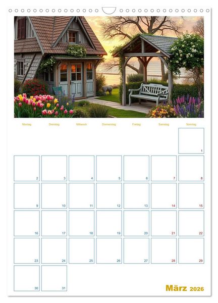 Produktbild: Cottagetr&auml;ume - Ein Jahr voller l&auml;ndlicher Magie (Wandkalender 2026 DIN A3 hoch), CALVENDO Monatskalender