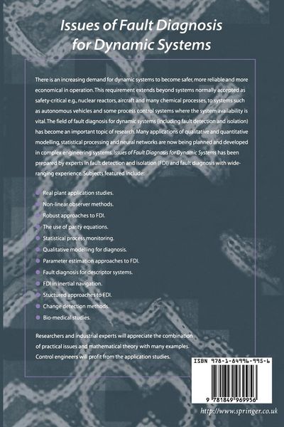 Produktbild: Issues of Fault Diagnosis for Dynamic Systems