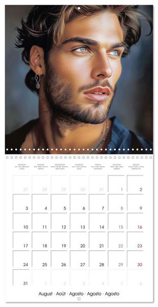 Produktbild: Sous le charme d'hommes sensuels (Calendrier mural carr&eacute; 2026 30x30 cm) Calendrier double avec une page pour vos prises de notes